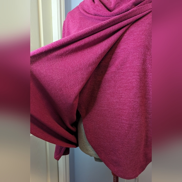 Linea Domani sz3X raspberry soft knit cross-over cowl neck sweater VGUC - Picture 3 of 6